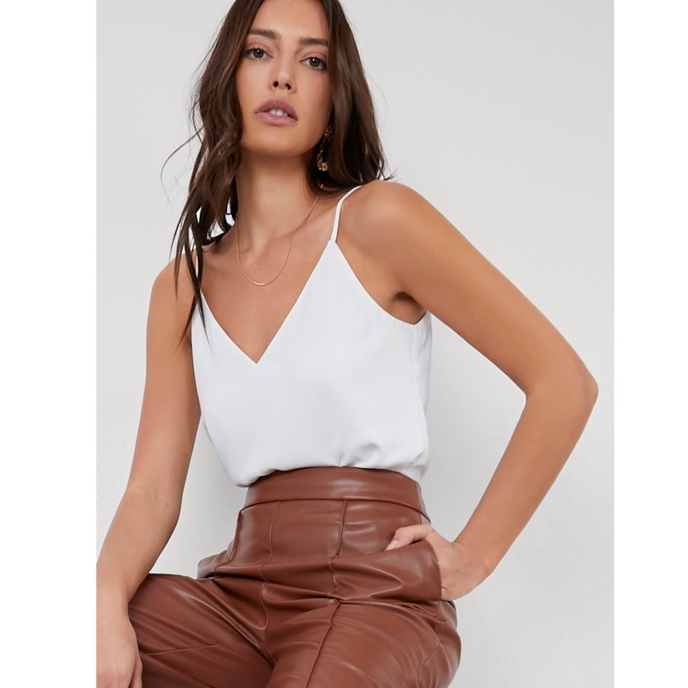White V-Neck Camisole Top
